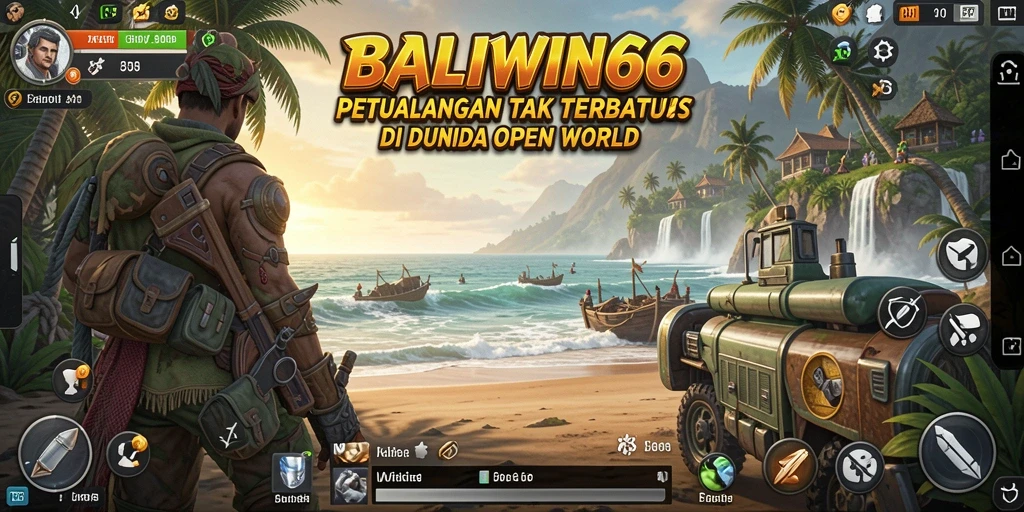Tampilan gameplay BALIWIN66 yang menunjukkan kebebasan eksplorasi di dunia Open World.