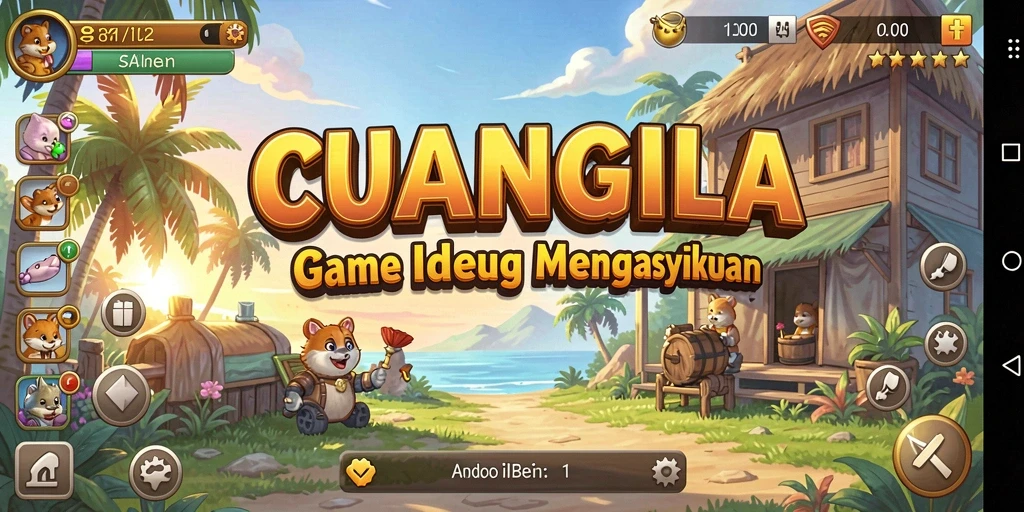 Screenshot gameplay CUANGILA yang menunjukkan suasana santai dan interaksi karakter.