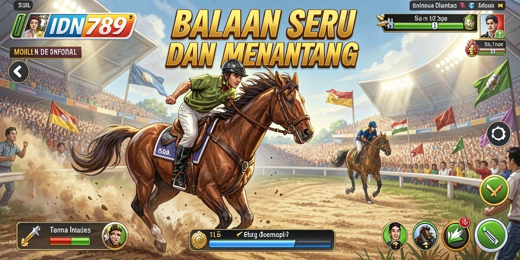 Screenshot menampilkan momen seru balapan dalam IDN789.