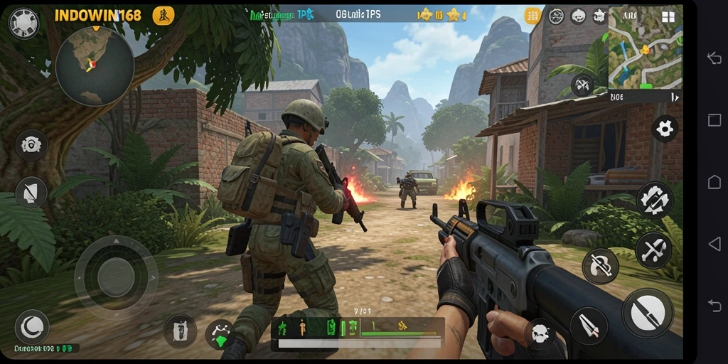 Tangkapan layar menampilkan aksi intens dalam gameplay TPS.