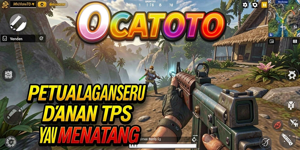 Screenshot gameplay OCATOTO menampilkan aksi seru dalam pertempuran TPS.
