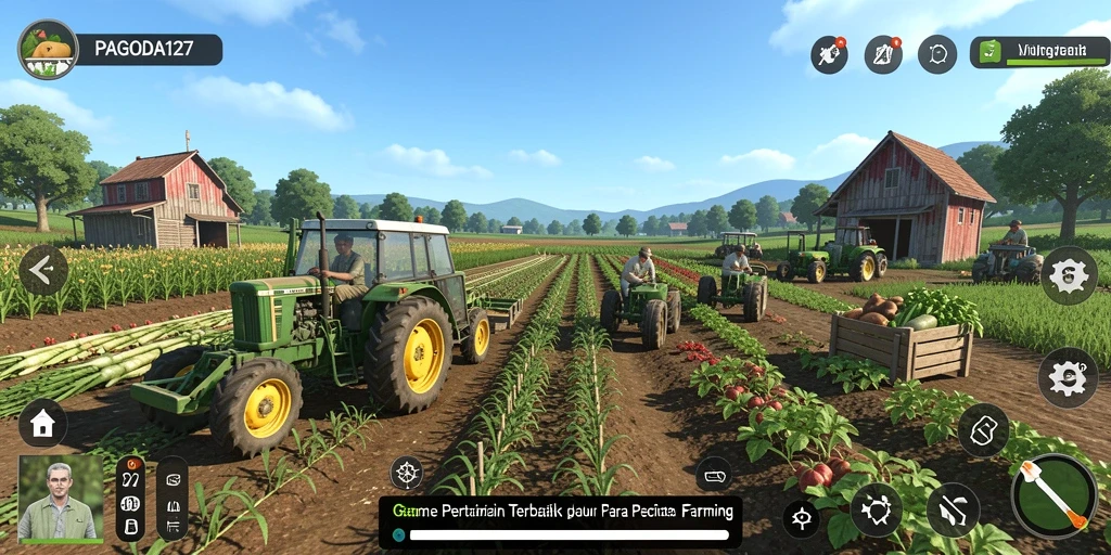 Gameplay <strong>PAGODA127</strong> menampilkan aktivitas bertani yang menarik dengan grafis menawan.