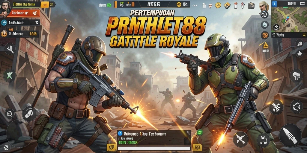 Tampilan tangkapan layar PROBET88 dengan action gameplay Battle Royale.